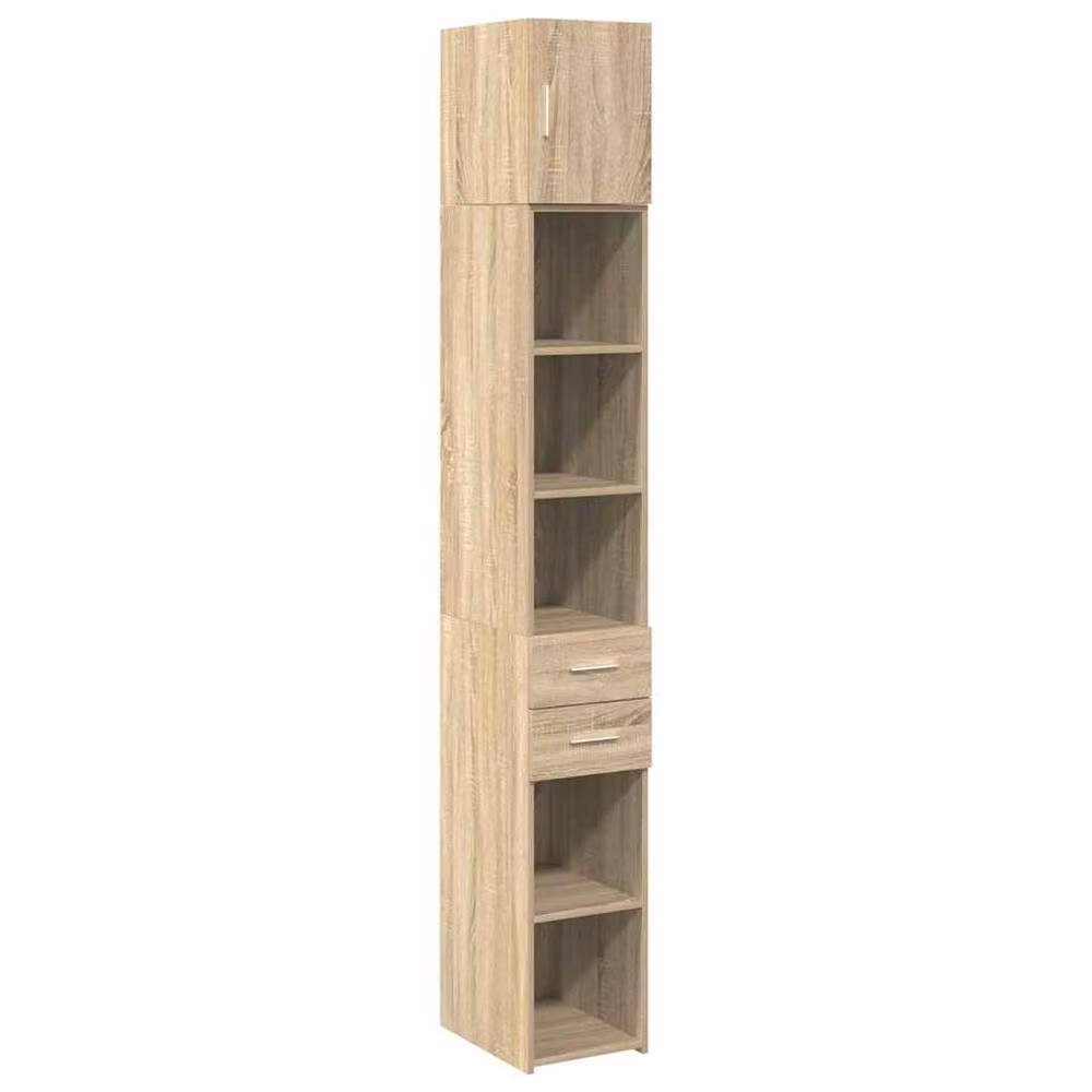 Berkfield Home Slim Storage Cabinet in Sonoma Oak, Beige, W/D/H: 30 x 42.5 x 225 cm – 2