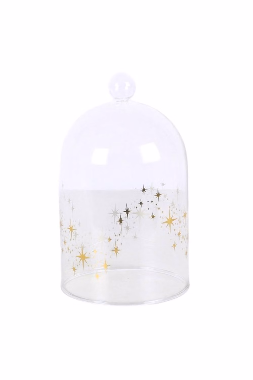 KDMD Stardust Glass Candle Cloche, Gold Star Decorative Pillar Candle Dome in Transparent Glass – 2