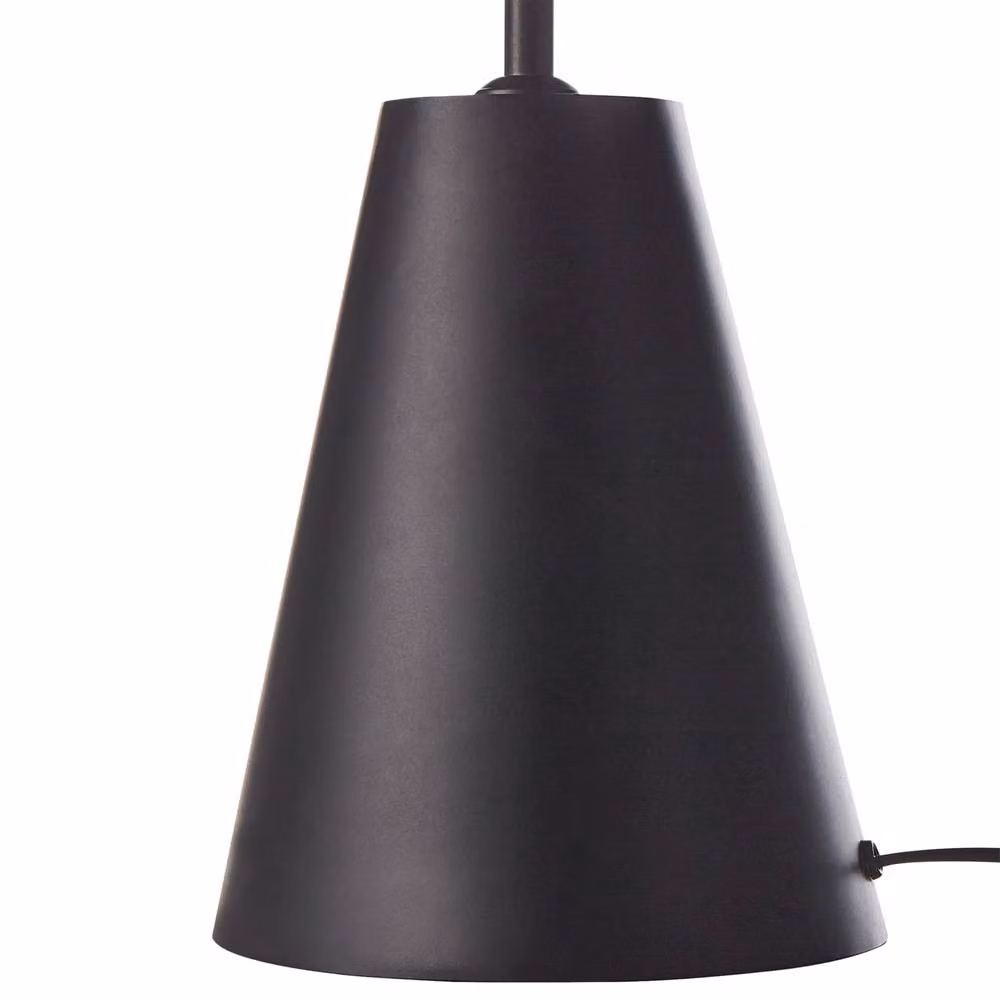 Wyld and Coco Handmade Industrial Metal Table Lamp in Matte Black with LED Dome Shade – 6