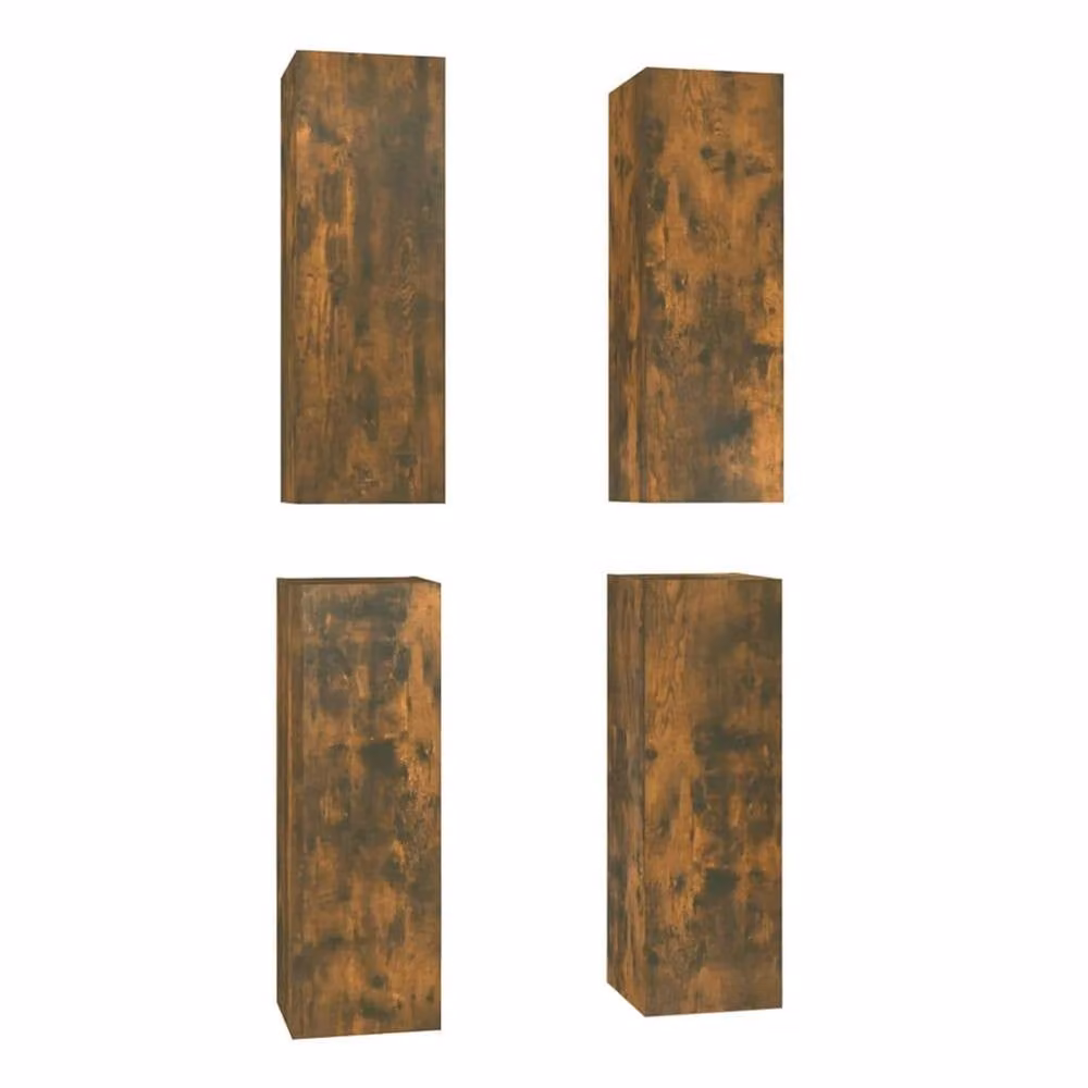 Berkfield Home Set of 4 Modern TV Cabinets in Smoked Oak Brown, W/D/H: 30.5 x 30 x 90 cm – 2