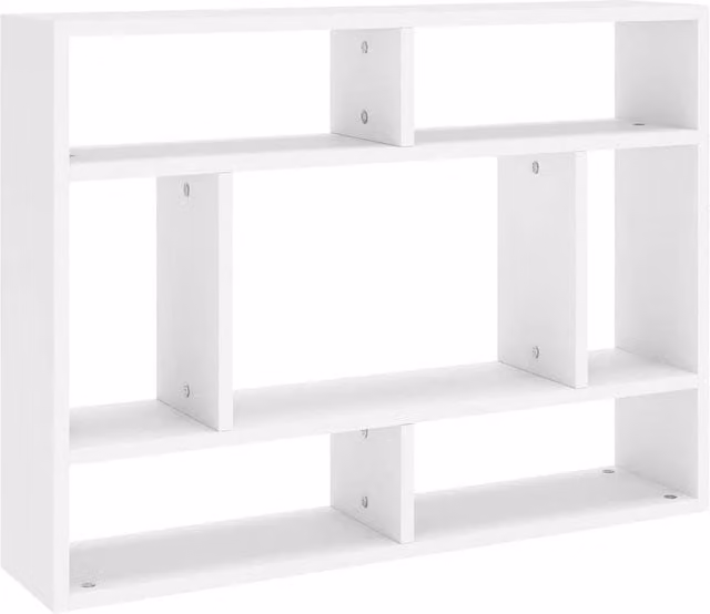 Berkfield Home Wall Mounted Shelf in White, W/D/H: 75 x 16 x 55 cm