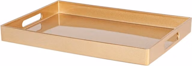 Argon Tableware Gold Rectangular Melamine Serving Tray W: 34.5 cm, D: 25 cm