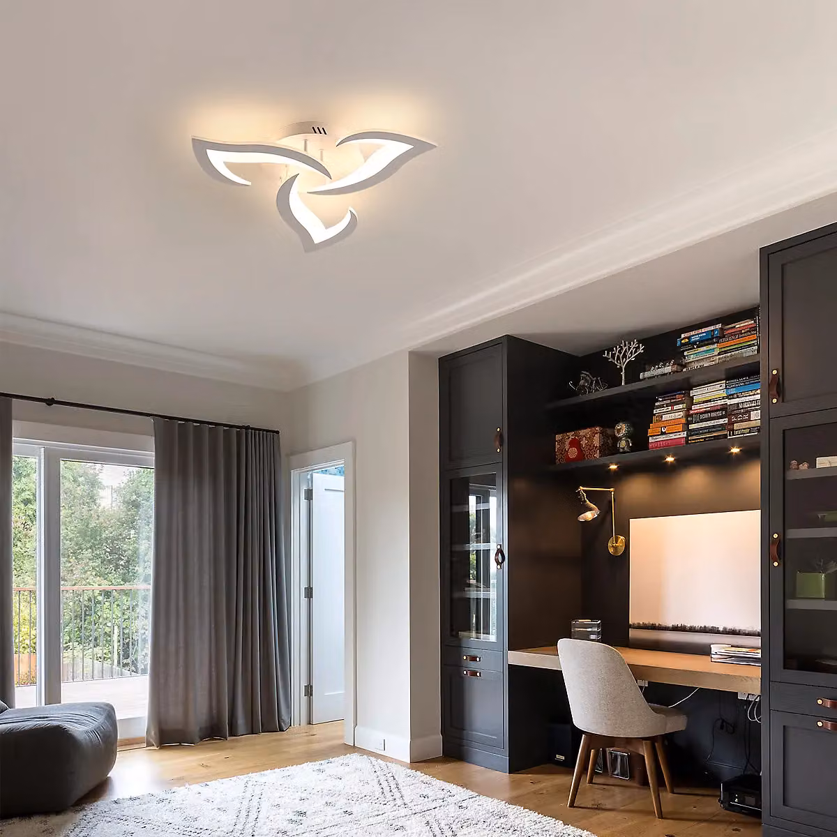 Pheashine Modern LED Acrylic Ceiling Light, 36W, 3000K Warm White, White – 2