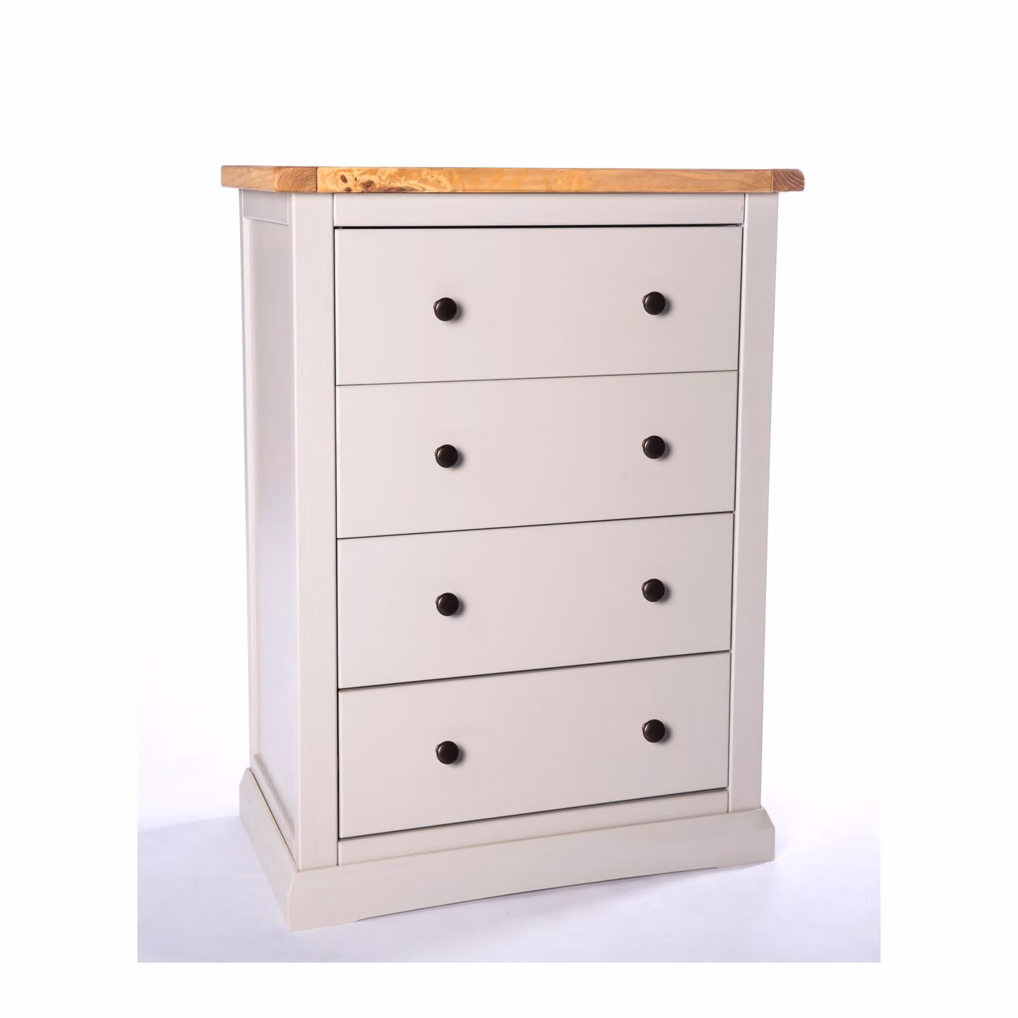 Cabinet Bits Loreo 4 Drawer Petite Chest of Drawers in Grey with Brass Knobs – 2