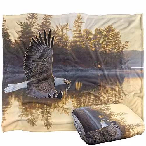Wild Wings Gone Fishing 2 Silky Touch Super Soft Fleece Throw Blanket in White, W/D/H: 152 x 127 cm – 1