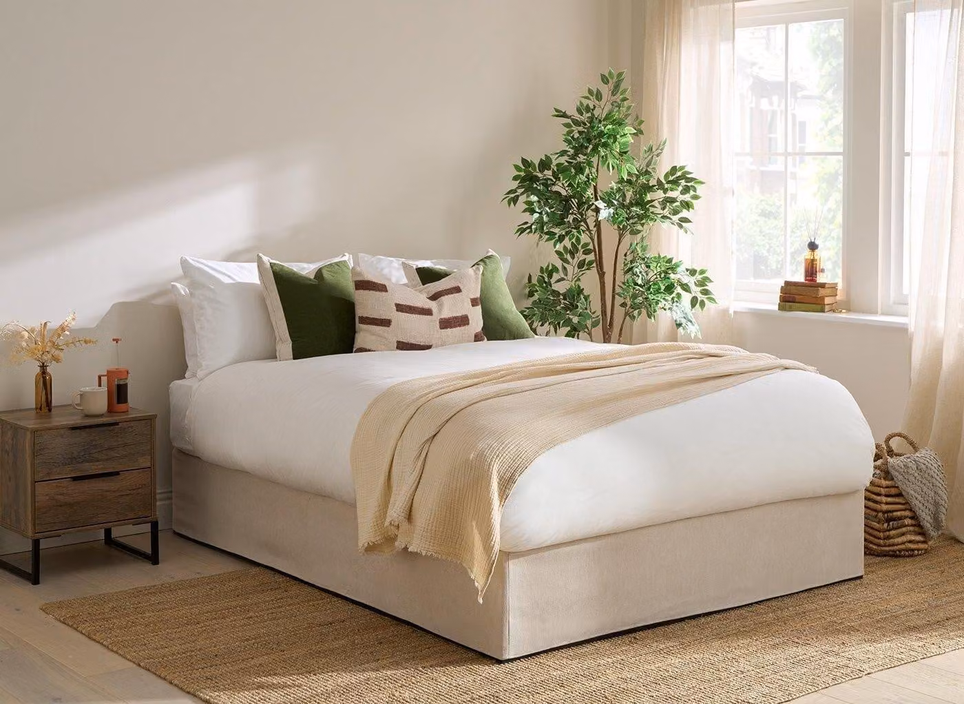 Dreams Quick Build Frame and Upholstered Fabric Cover Set in White