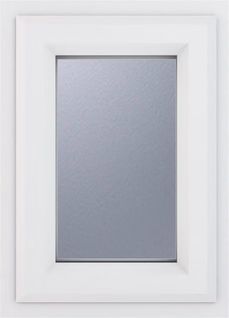 Crystal Direct Top Hung Double Obscure Glass Window in White, W/H: 61.0 x 61.0 cm
