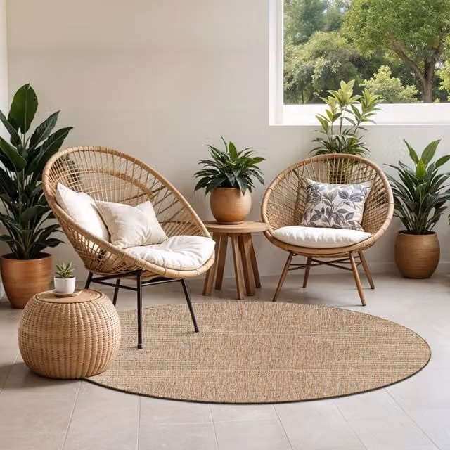 Livabliss Aegean-Global Boho In- & Outdoor Rug in Brown and Beige, W: 200 cm, D: 275 cm