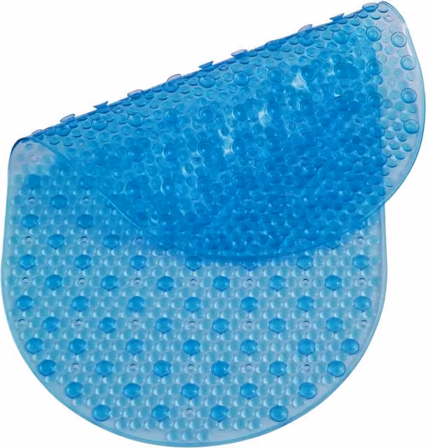 Orsina Semicircular Non-Slip Bath Mat in Turquoise