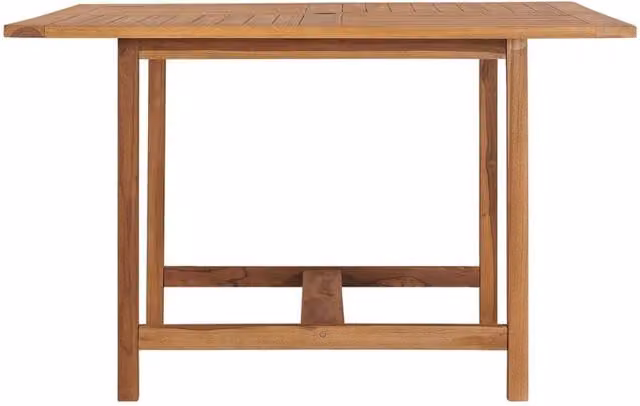 Berkfield Home Beautiful Garden Dining Table in Brown Solid Teak Wood, W/D/H: 110 x 110 x 75 cm