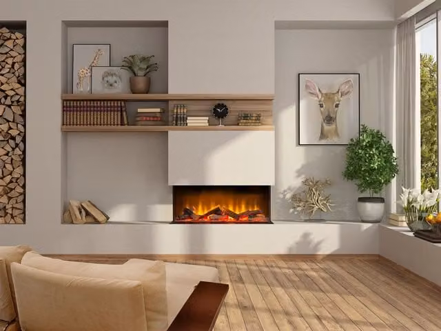 Acantha Aspire 75 Panoramic Media Wall Electric Fire in Black