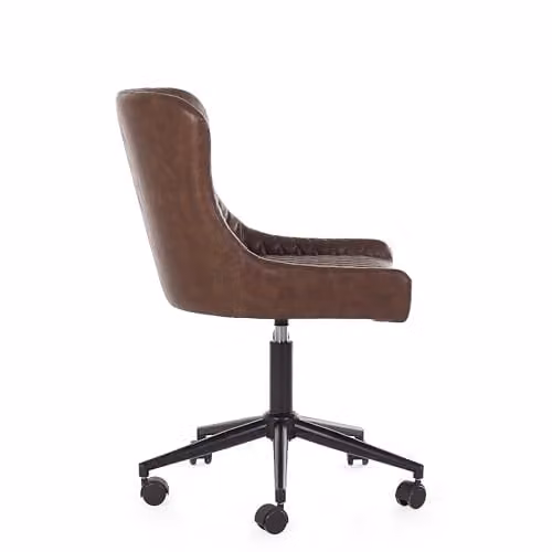 Julian Bowen Luxe Modern Upholstered Office Task Chair in Brown Synthetic Leather, W: 52 cm, D: 60 cm, H: 97 cm – 3