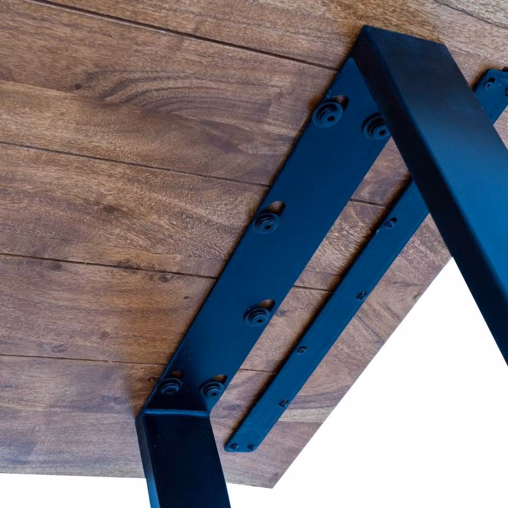 Wyld Haus Live Edge Acacia Console Table with Black Metal Legs in Natural – 3