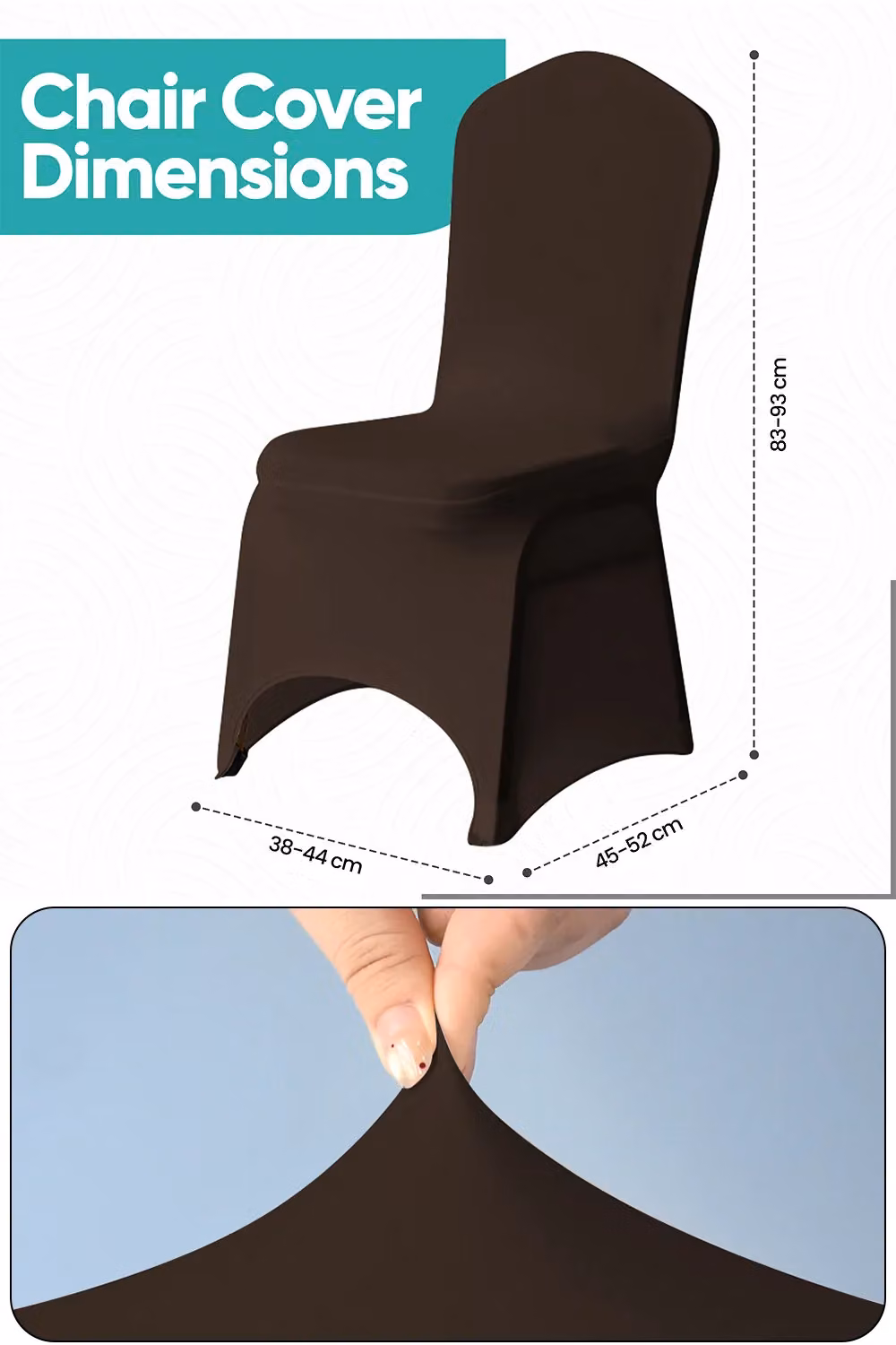 Neel Blue Spandex Arched Front Dining Chair Slipcovers in Chocolate Brown – 2