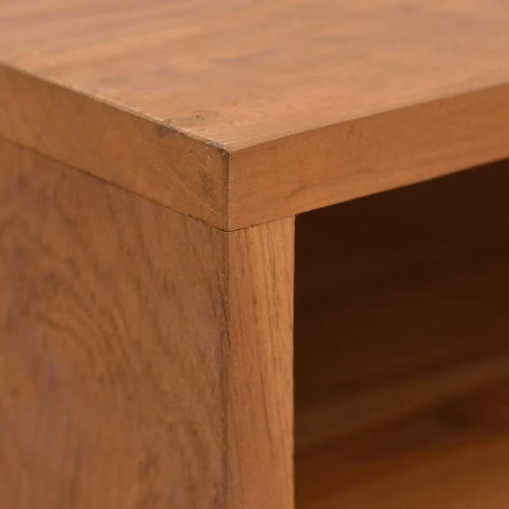 Berkfield Home Scandinavian Solid Teak Wood TV Cabinet in Brown, W/D/H: 110 x 30 x 40 cm – 3