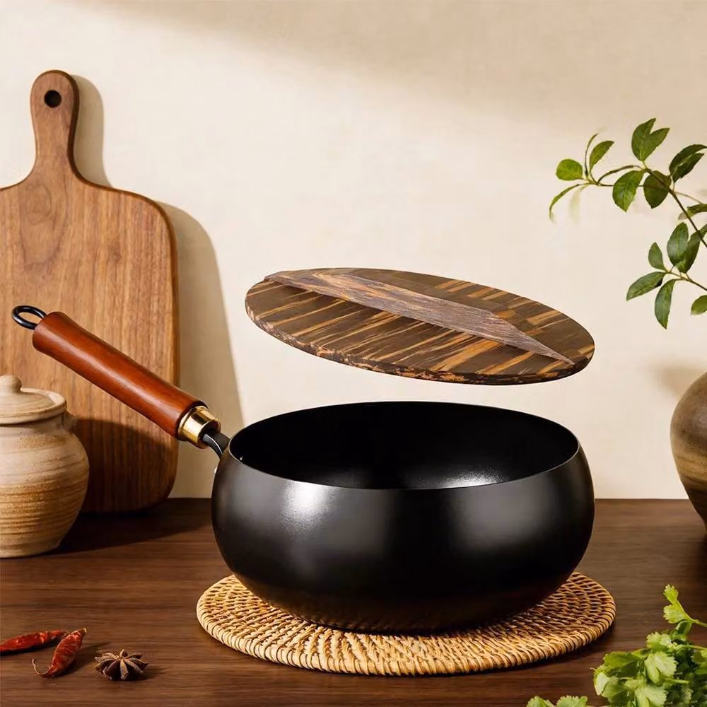 PAWNORA Uncoated Cast Iron Deep Pan Saucepan in Black – 2