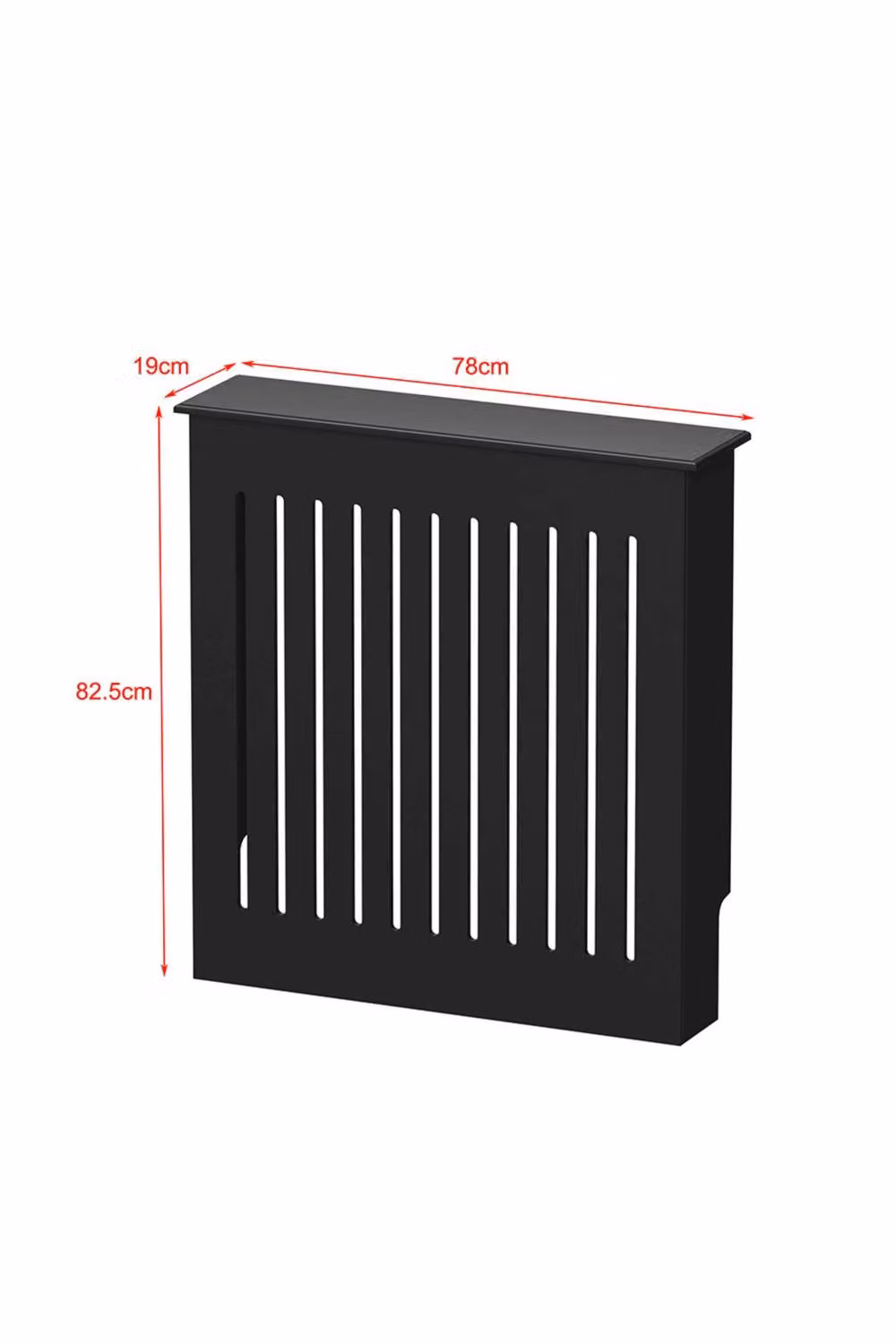 Home Source Loxley Small Radiator Cover, Black MDF Wood, Modern Striped Design, H 82 cm x W 78 cm x D 19 cm – 5