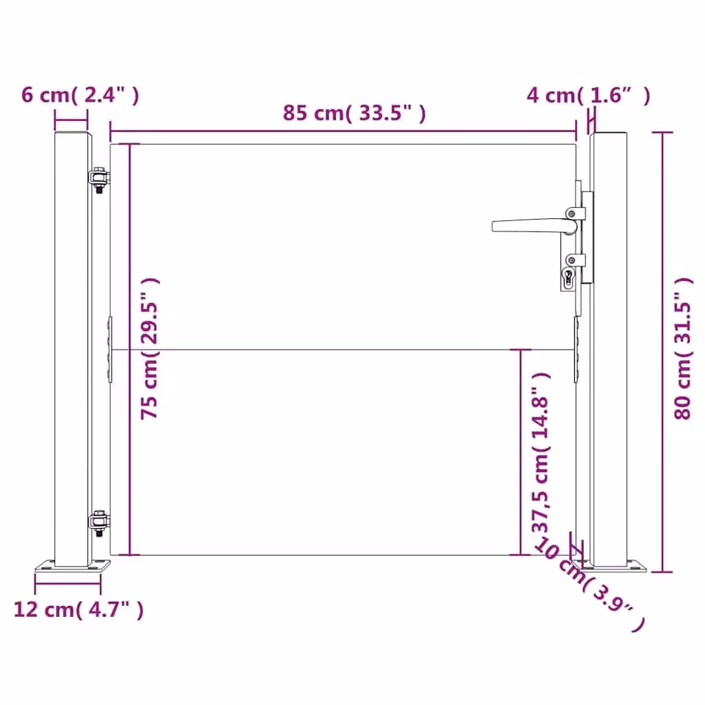 Berkfield Brown Corten Steel Garden Gate W: 105 cm, H: 80 cm – 4