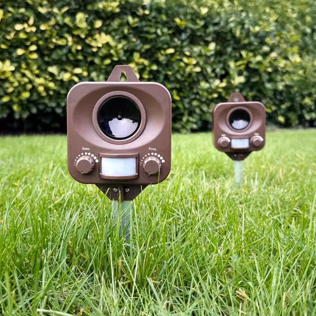 PestBye Battery Powered Ultrasonic Fox Repellent, Brown, Pack of 2