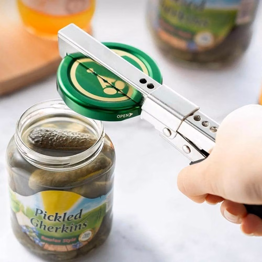 NESTLUNE Multi-Opener Can and Bottle Lid Gripper in Silver Stainless Steel, W: 100 cm, H: 15 cm – 2