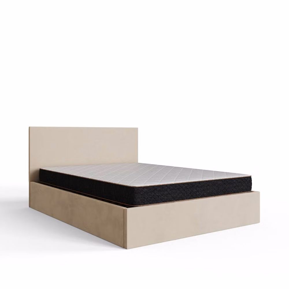 GFW Natural Beige Velvet End Lift Ottoman Storage Bed Frame, King Size – 2