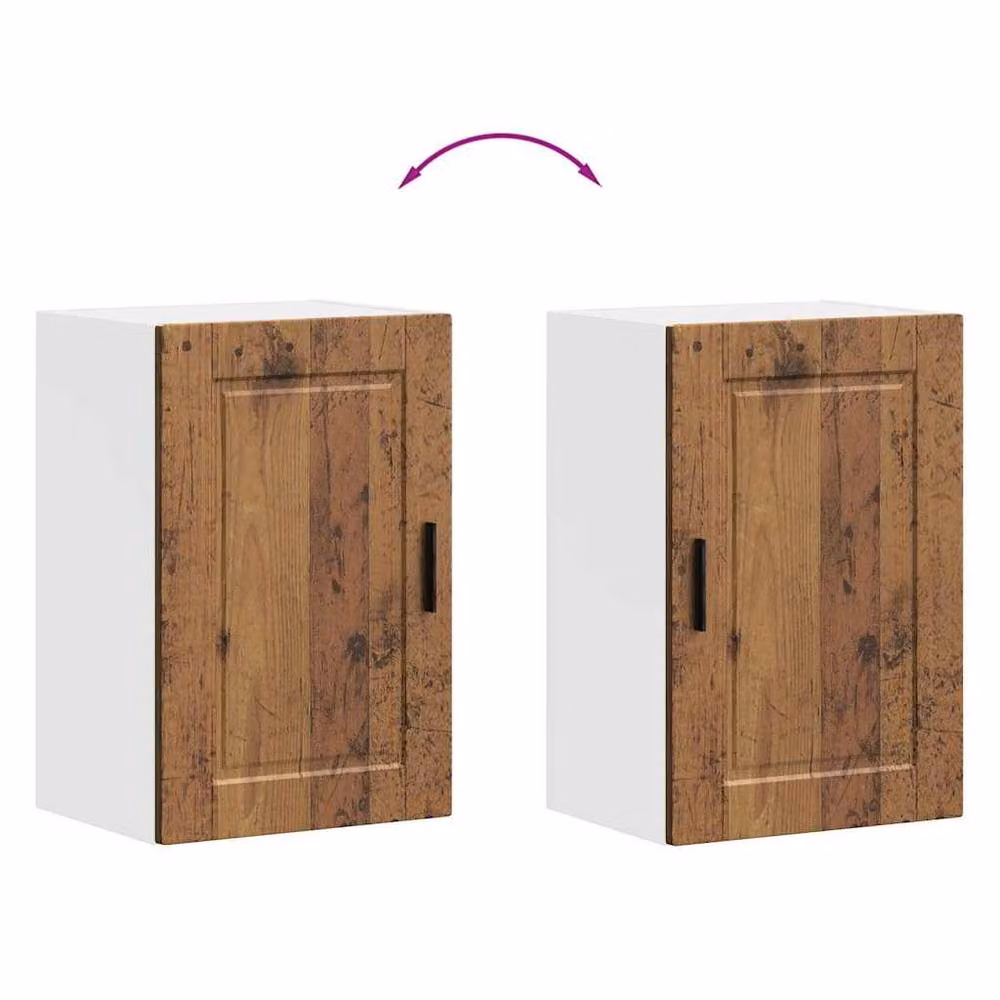 Berkfield Home Porto Kitchen Wall Cabinet in Brown Old Wood, W/D/H: 60.0 x 31.0 x 40.0 cm – 3