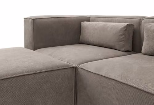 Abakus Direct Doris Modular Armless Accent Chair in Brown Cord Chenille, W/D/H: 94 x 94 x 73 cm – 4