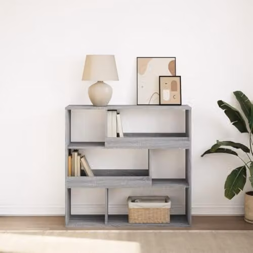 vidaXL Grey Sonoma Book Cabinet and Room Divider W/D/H: 100 x 33 x 94.5 cm – 2