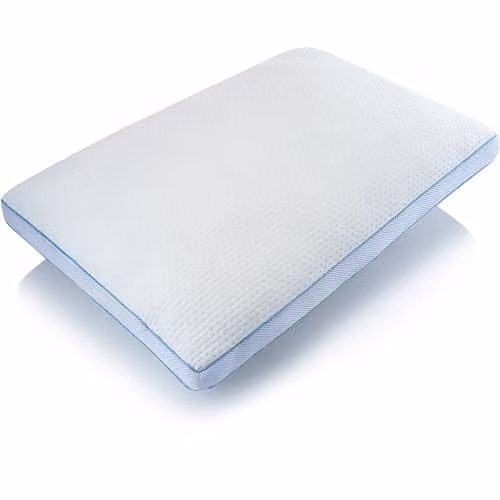 Martian Made CoolBreeze Cooling Pillow with Blended Shredded Memory Foam and Microfibre Fill, Blue and White, W: 90 cm, H: 50 cm