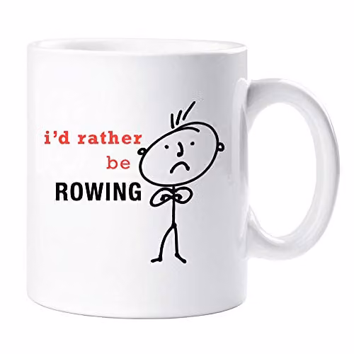 60 Second Makeover Men's I'd Rather Be Rowing Ceramic Mug in White – 3