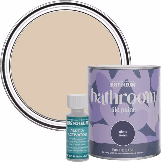 Rust-Oleum Bathroom Tile Paint in Gloss Finish, Beige, 0.75 l