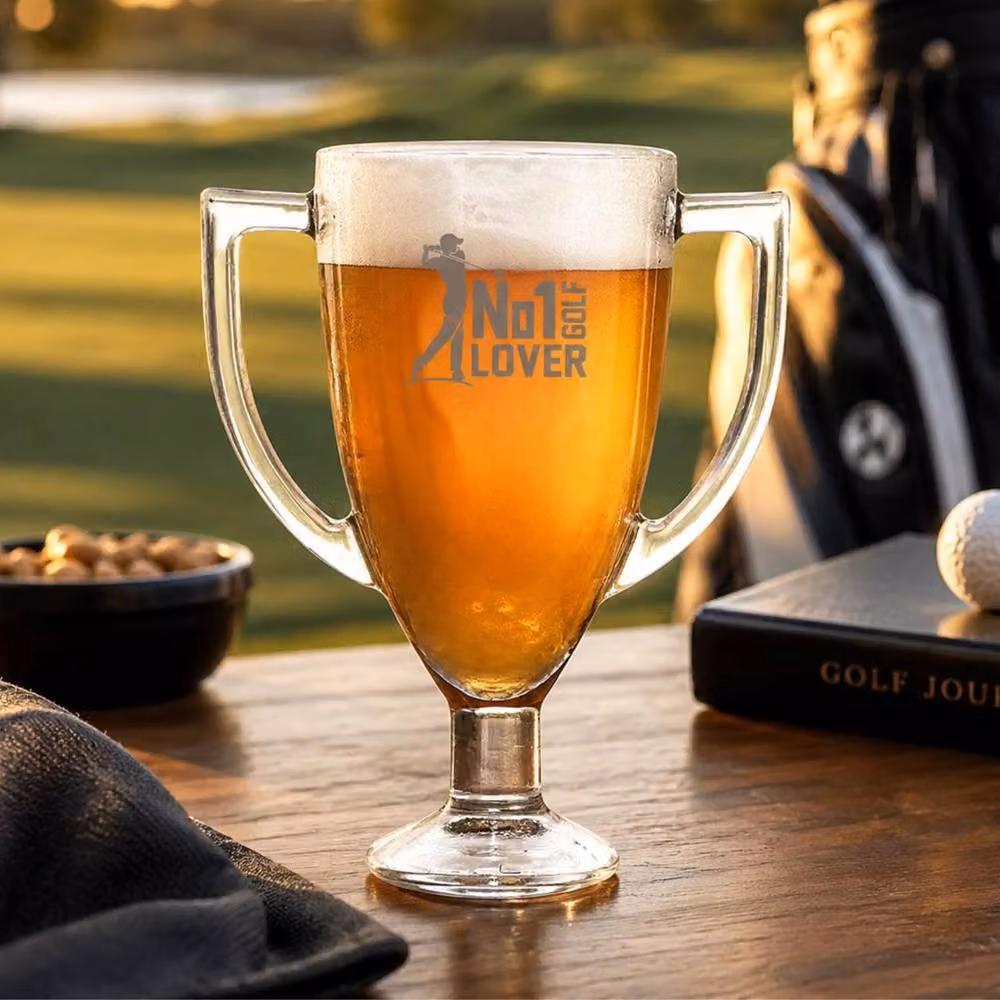 Top 3 No 1 Golf Lover Trophy Beer Pint Glass, Clear, 568 ml – 2