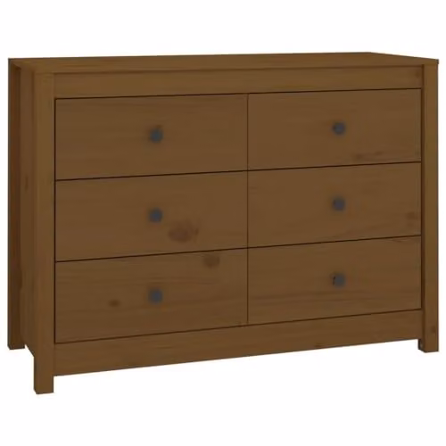 vidaXL Mid-Century Side Cabinet in Honey Brown Solid Pine Wood, W/D/H: 100 x 40 x 72 cm – 1