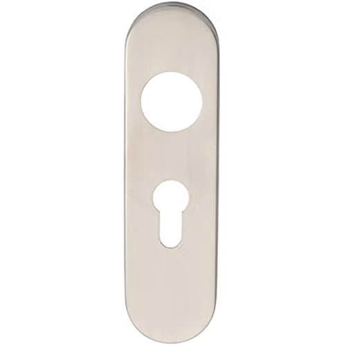 Loops Radius Lock Euro Cylinder Plate Cover in Silver Stainless Steel, W: 170 mm, D: 45 mm, H: 8 mm