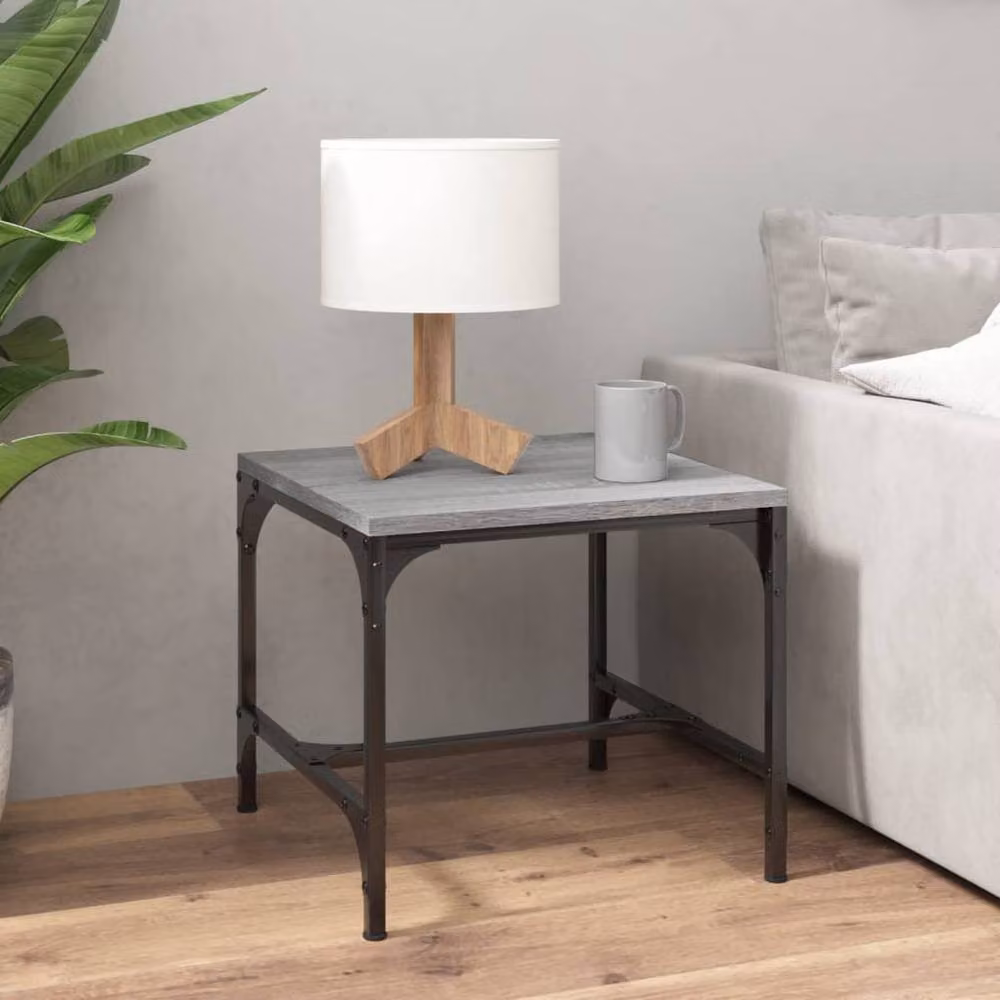 Berkfield Home Set of 2 Grey Sonoma Side Tables, W/D/H: 40 x 40 x 35 cm – 3