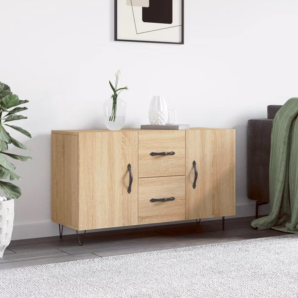 Berkfield Home Sonoma Oak Sideboard in Beige, W/D/H: 100 x 36 x 60 cm – 2