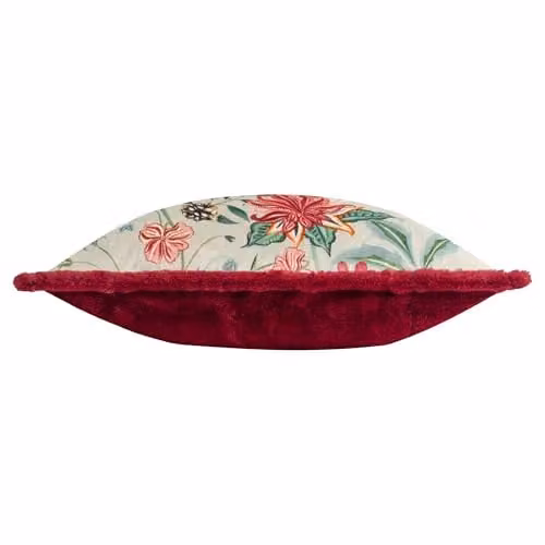 Wylder Beatrice Multicolour Floral Velvet Cushion with Faux Fur Trim, W/D/H: 50 x 50 x 50 cm – 2