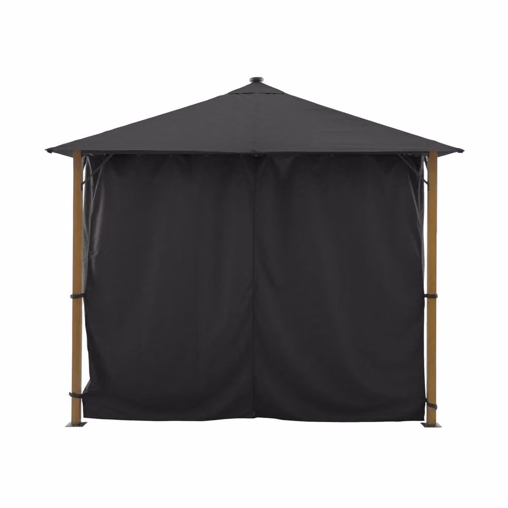sweeek Aluminium Hip Gazebo with Curtains and LED Lighting, Dark Grey, W: 300 cm x D: 300 cm – 3