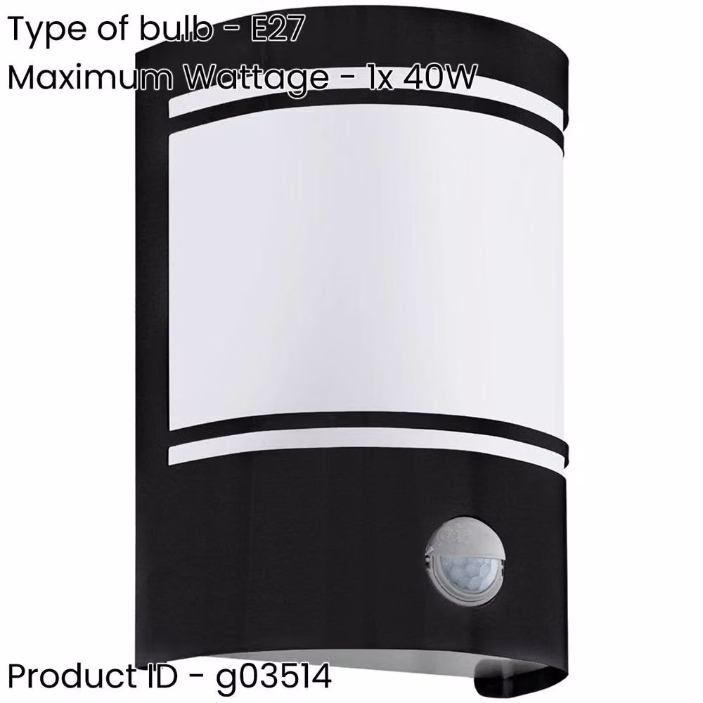 Loops Pack of 2 Modern Black Wall Lights with E27 Bulb Holder – 2
