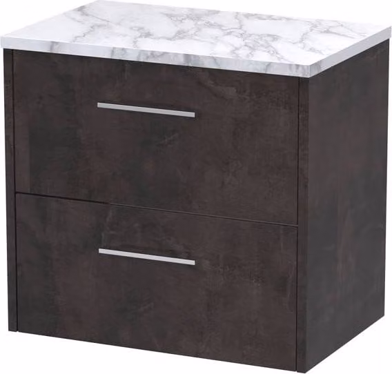 Balterley Winshill Contemporary 2 Drawer Wall Hung Vanity Unit, Grey, Width: 60 cm – 1