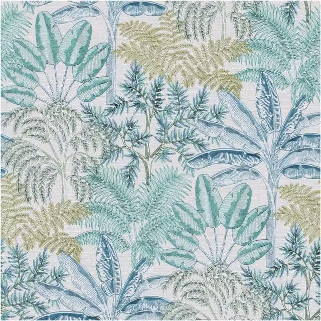 Superfresco Easy Intrigue Aqua Botanical Floral Wallpaper in Blue and Green, Width: 52 cm – 1