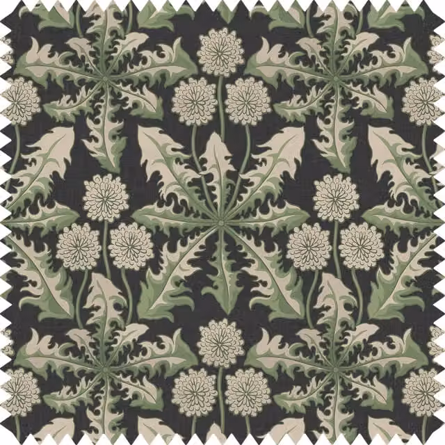 House of Hackney Taraxa Cotton Linen Fabric in Black and Multicolour