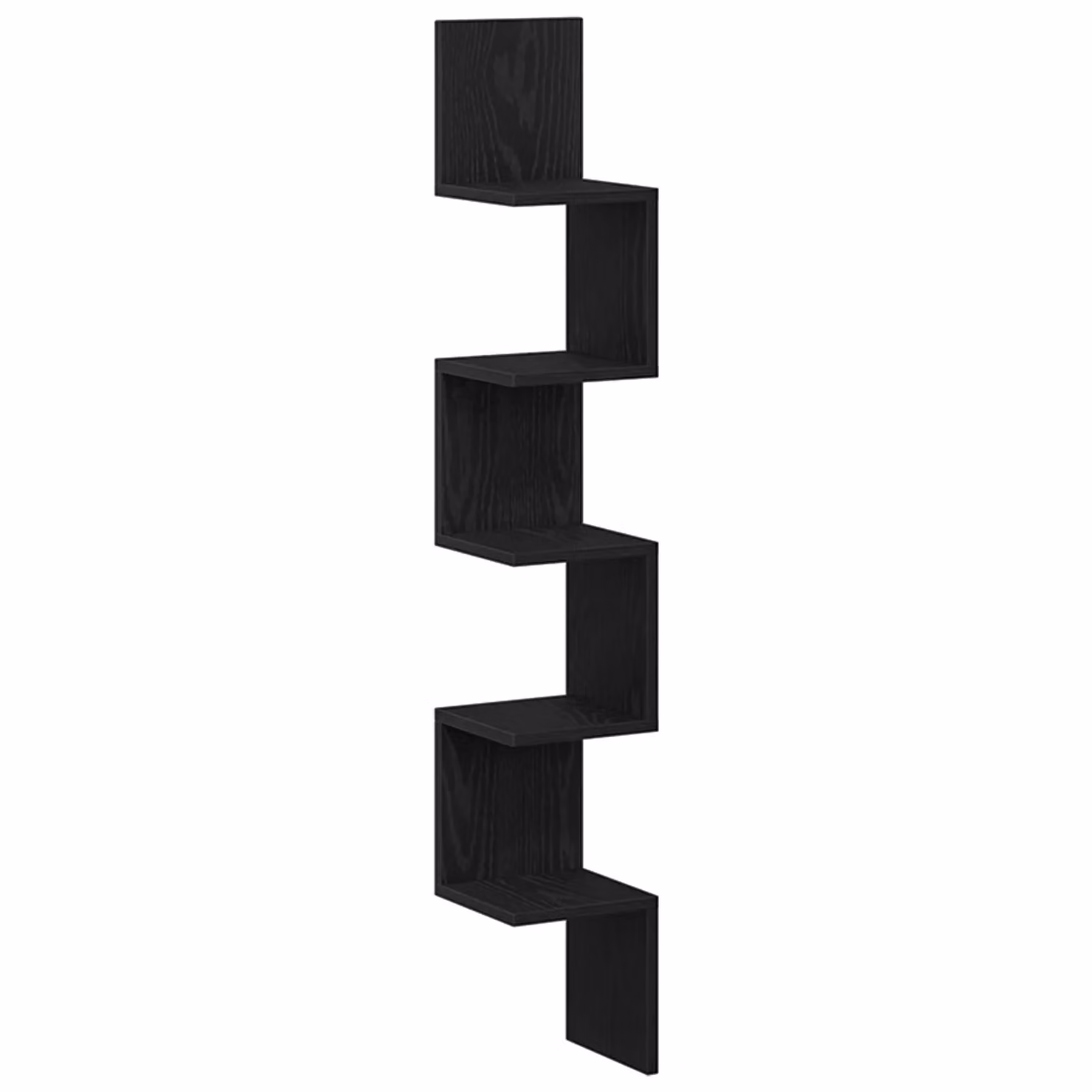 Berkfield Home Wall Mounted Corner Shelf in Black Oak, W/D/H: 20 x 20 x 127.5 cm – 2