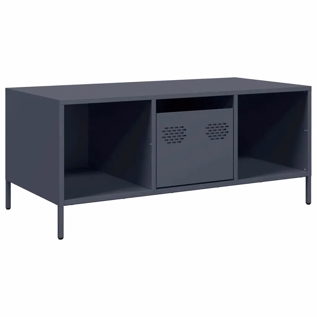 Berkfield Home Industrial Coffee Table in Anthracite and Brown, W/D/H: 101.5 x 50 x 43.5 cm – 1