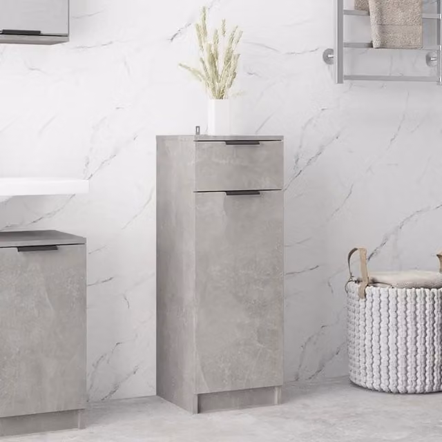 Berkfield Home Freestanding Bathroom Cabinet in Grey, W/D/H: 32 x 34 x 90 cm – 1