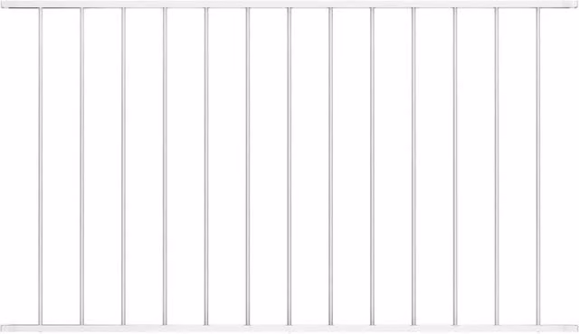 Berkfield Home Powder-coated Steel In-ground Fence Panel, White, W: 1.7 m, H: 1 m