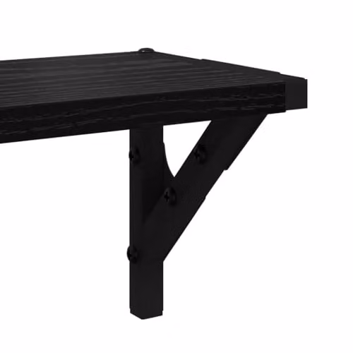 vidaXL Set of 2 Wall-Mounted Oak Shelves in Black, W: 80 cm, D: 15.5 cm, H: 15.5 cm – 2