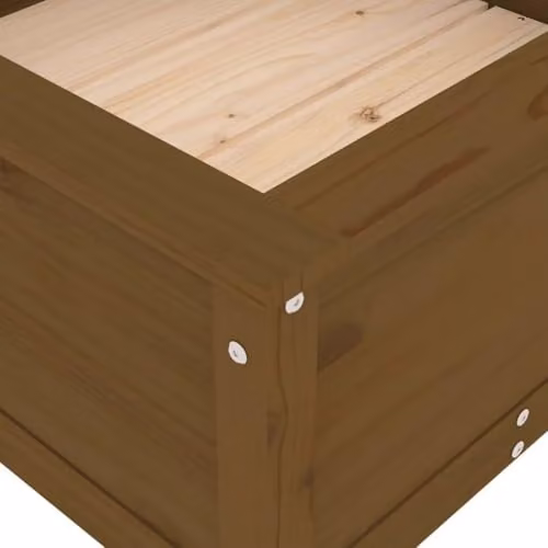 vidaXL Rustic Garden Planter in Honey Brown, Solid Pine Wood, W/D/H: 82.5 x 82.5 x 39 cm – 4