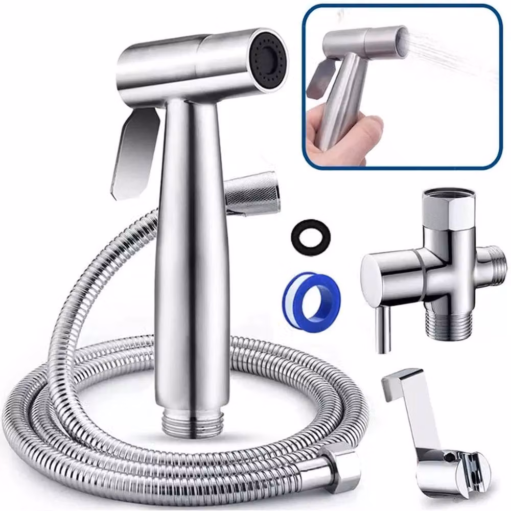 FLAVORA Luxury Handheld Bidet Spray Toilet Hygienic in Silver, W: 52 cm, H: 52 cm – 2