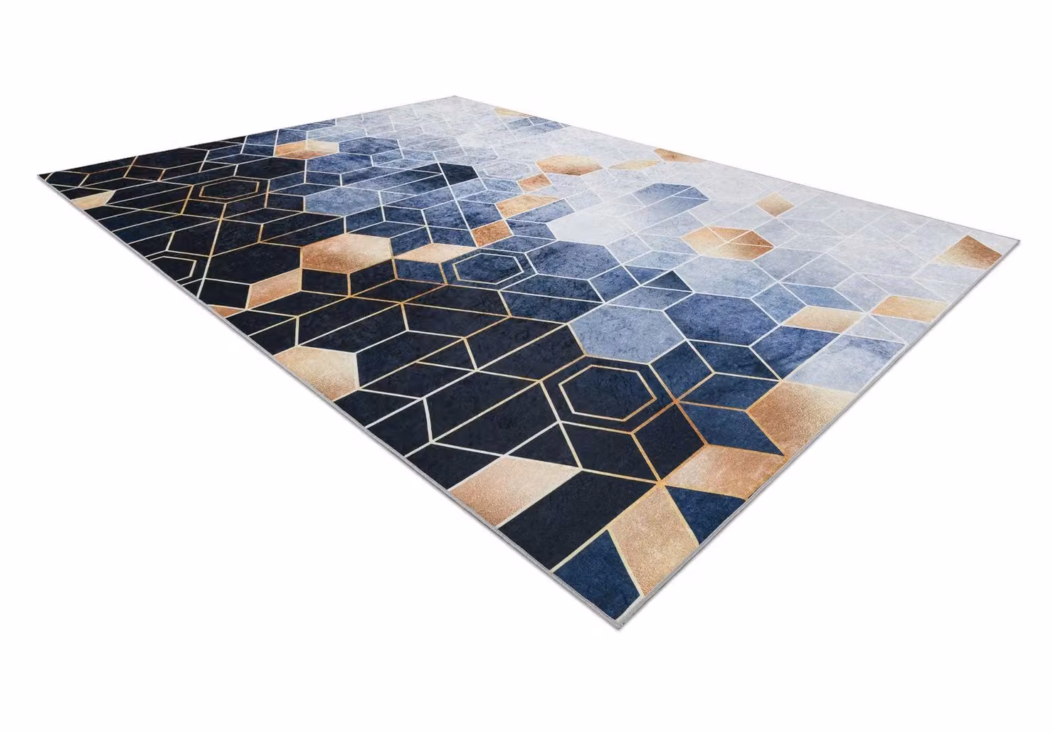 RugsX Andre Geometric Modern Blue Polyester Rug, W: 80 cm, L: 150 cm – 2